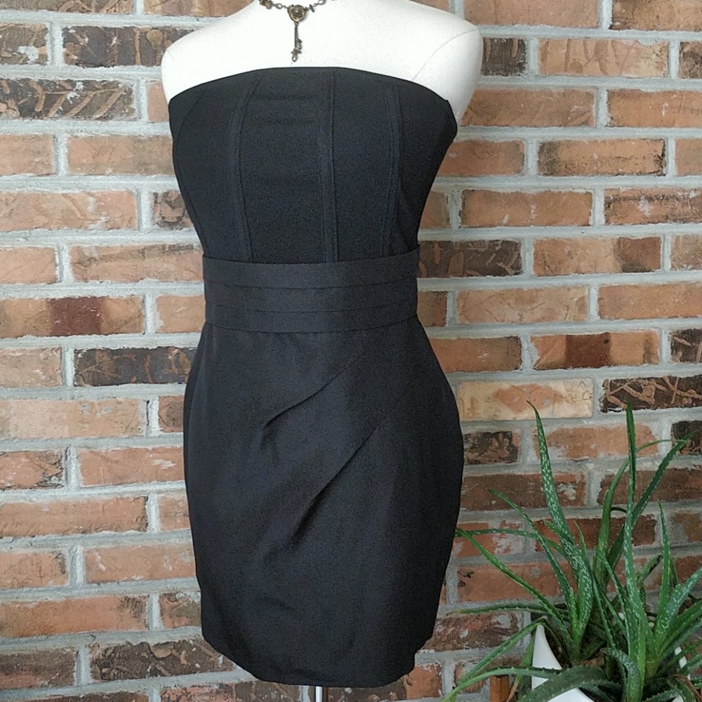 Alice + Oliva Black Strapless Cocktail Dress, S c